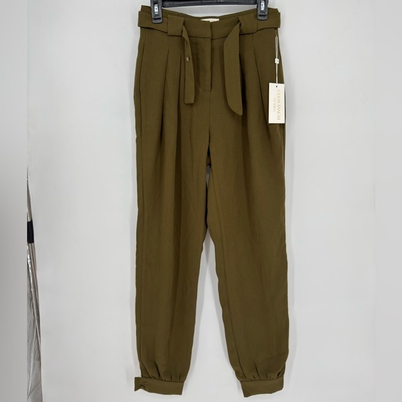 Torn by Ronny Kobo Pants - Torn by Ronny Kobo NWT Olive Green Pleated Trousers with Cuffed hem